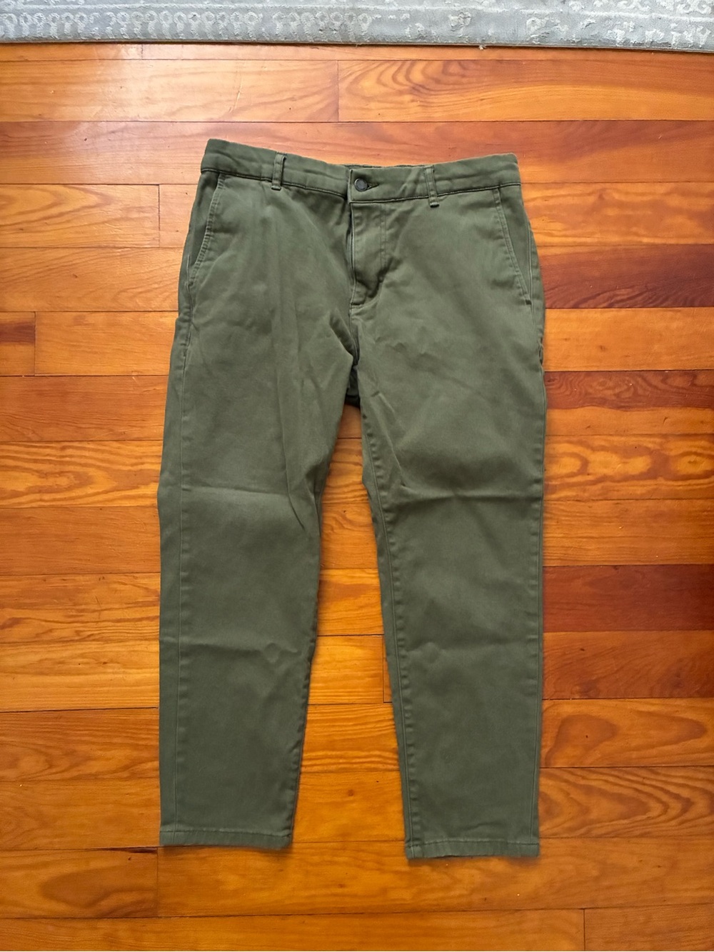 Slim Olive Green Chino Pants for Men